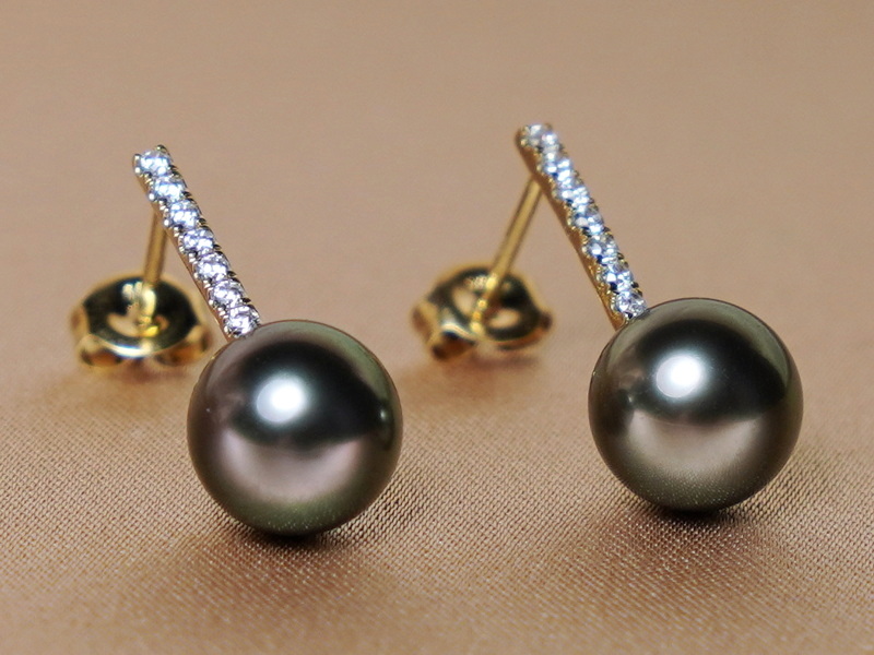 arany fülbevaló tahiti gyöngyökkel